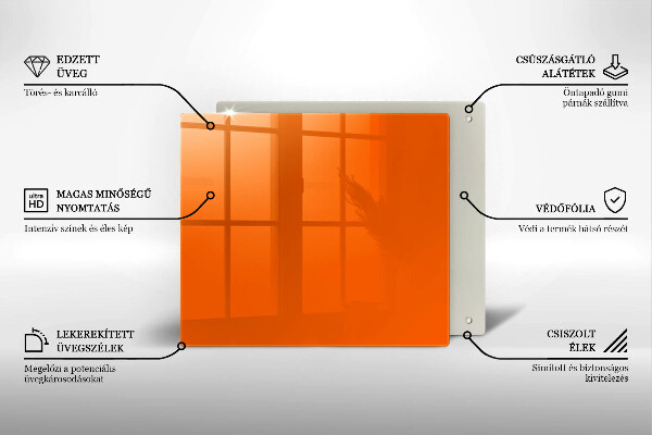 Üveg vágódeszka narancsszín