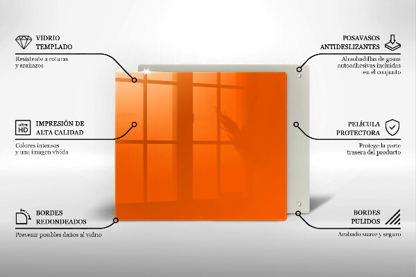 Üveg vágódeszka narancsszín