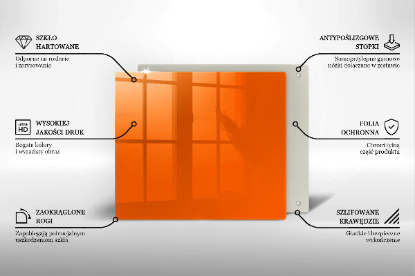 Üveg vágódeszka narancsszín