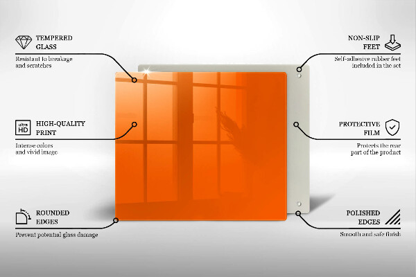 Üveg vágódeszka narancsszín