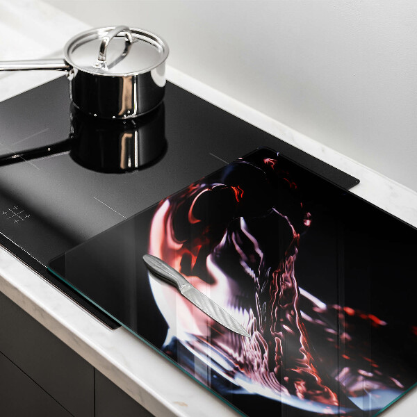 Üveg vágódeszka Egy pohár vörösbor