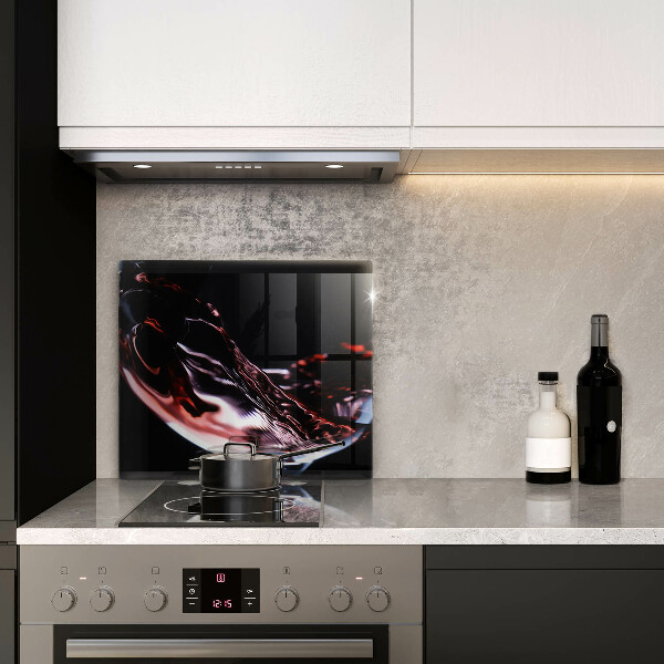 Üveg vágódeszka Egy pohár vörösbor