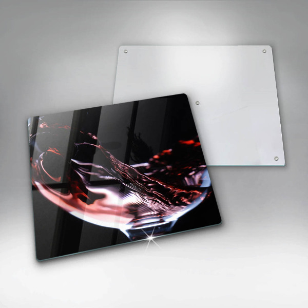 Üveg vágódeszka Egy pohár vörösbor