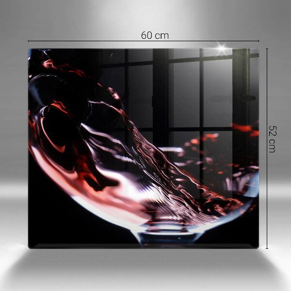 Üveg vágódeszka Egy pohár vörösbor