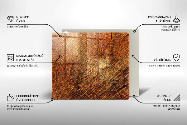 Üveg vágódeszka A fa fa erezete