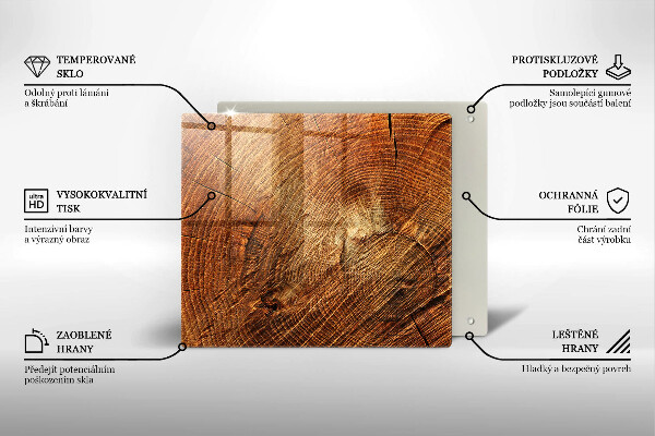 Üveg vágódeszka A fa fa erezete