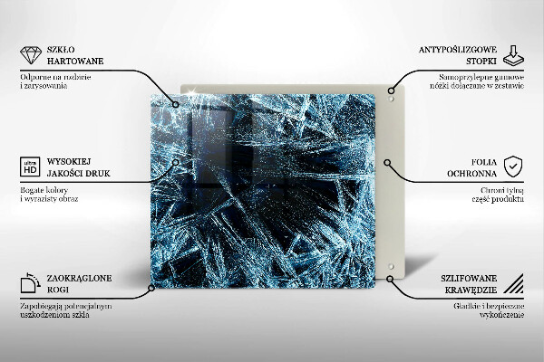 Üveg vágódeszka Éles jég szerkezete