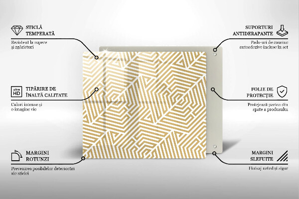 Üveg vágódeszka Geometriai vonalak