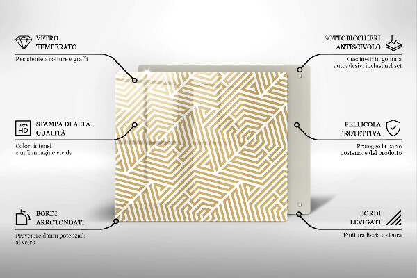 Üveg vágódeszka Geometriai vonalak