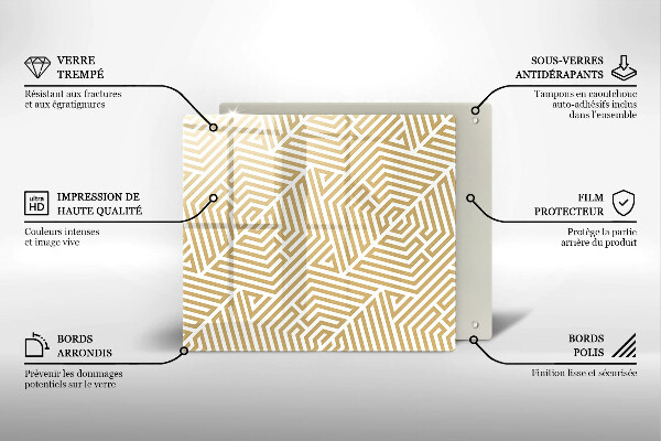 Üveg vágódeszka Geometriai vonalak