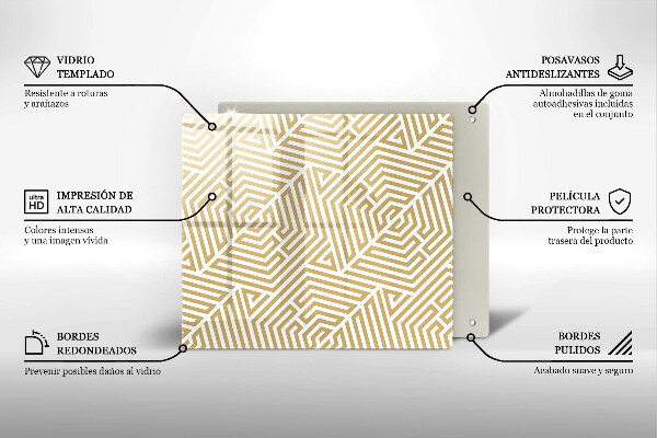 Üveg vágódeszka Geometriai vonalak