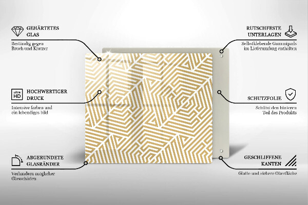 Üveg vágódeszka Geometriai vonalak