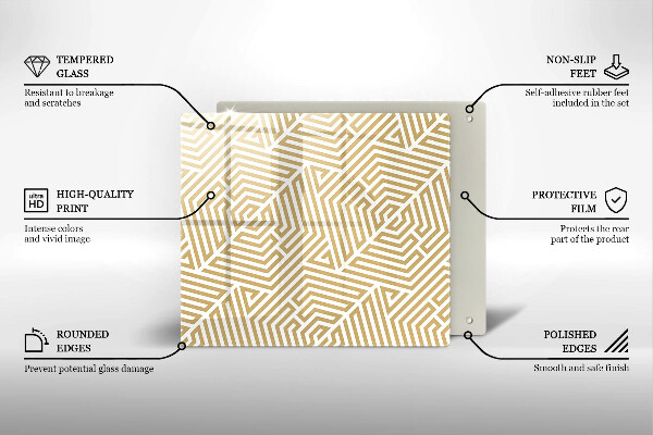 Üveg vágódeszka Geometriai vonalak