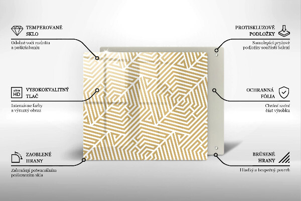 Üveg vágódeszka Geometriai vonalak