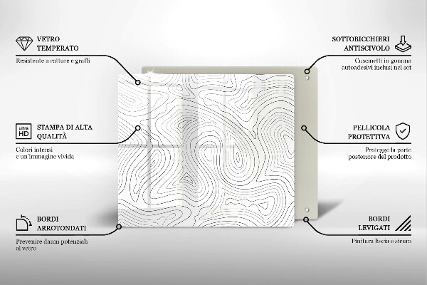 Üveg vágódeszka Absztrakt formák