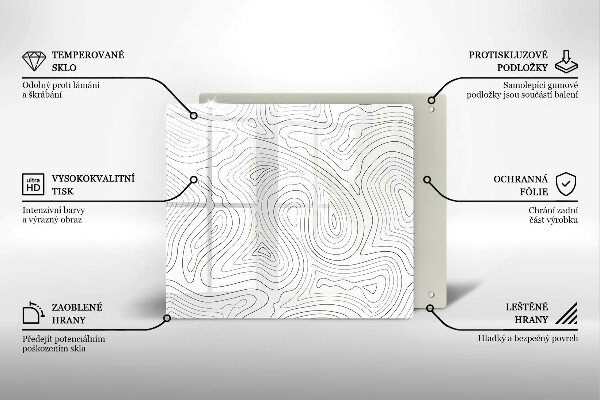 Üveg vágódeszka Absztrakt formák