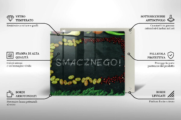 Üveg vágódeszka Felirat Jó étvágyat!