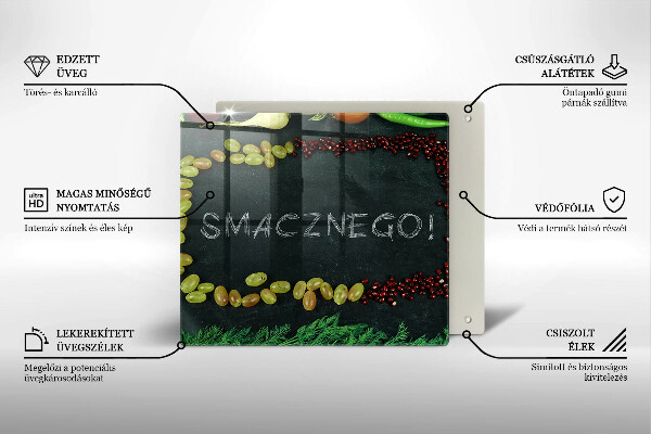 Üveg vágódeszka Felirat Jó étvágyat!