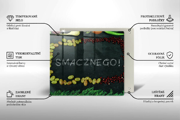 Üveg vágódeszka Felirat Jó étvágyat!