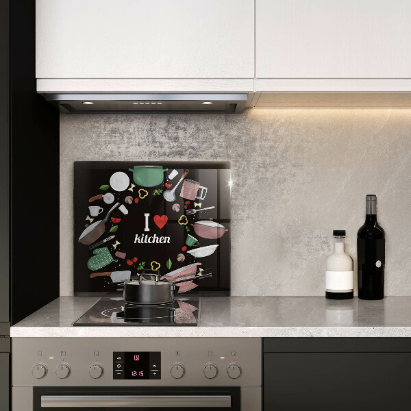 Üveg vágódeszka Illusztráció Imádom a konyhát