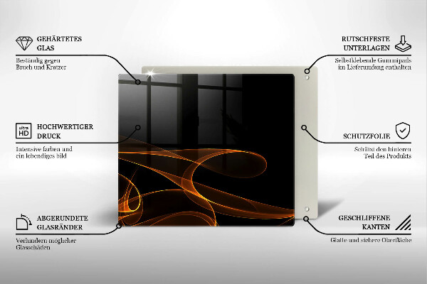 Üveg vágódeszka Absztrakt vonalak
