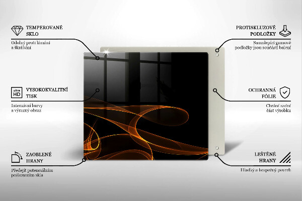 Üveg vágódeszka Absztrakt vonalak