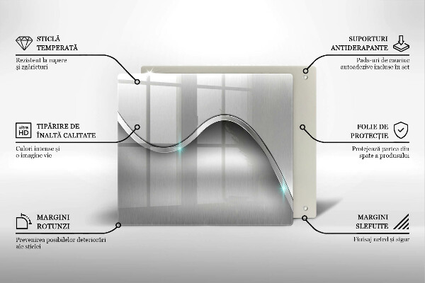 Üveg vágódeszka Fém absztrakció