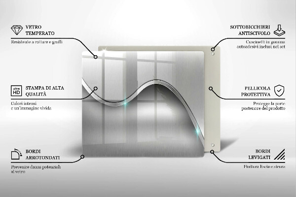 Üveg vágódeszka Fém absztrakció