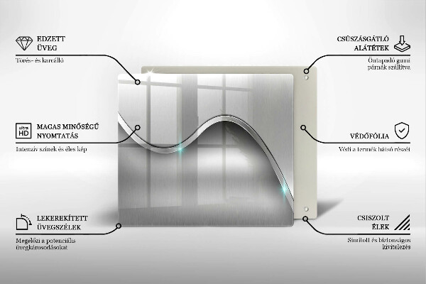 Üveg vágódeszka Fém absztrakció