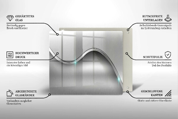 Üveg vágódeszka Fém absztrakció