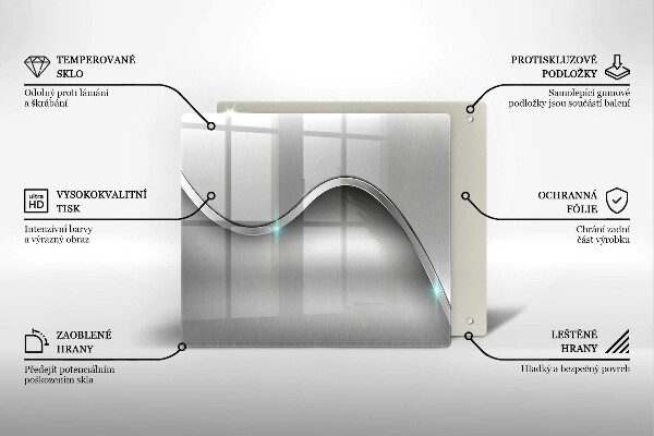 Üveg vágódeszka Fém absztrakció
