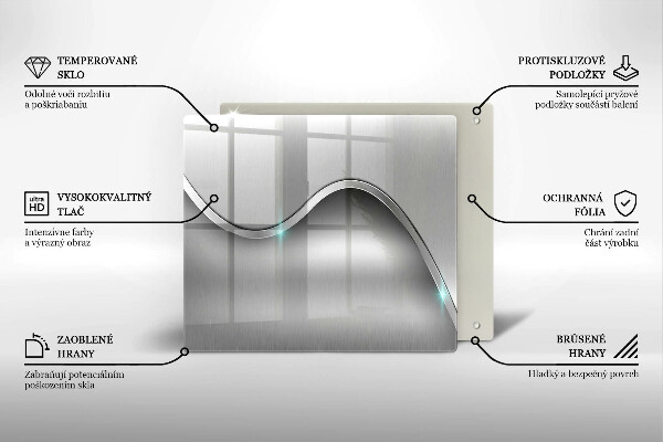 Üveg vágódeszka Fém absztrakció