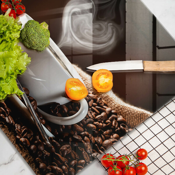 Üveg vágódeszka Kávé és egy csésze