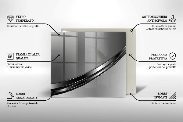 Üveg vágódeszka Fém absztrakció