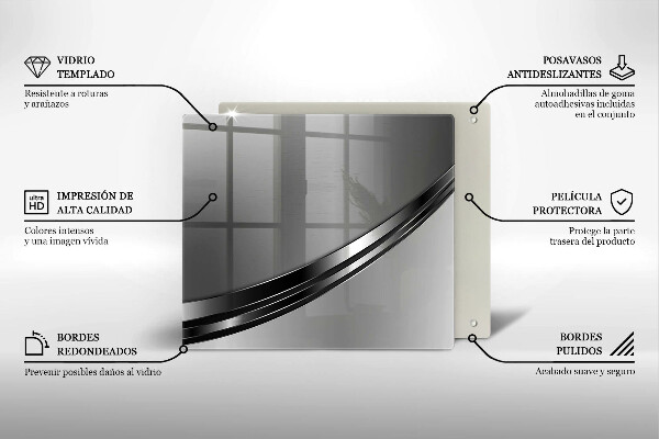 Üveg vágódeszka Fém absztrakció