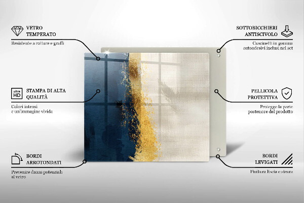 Üveg vágódeszka Arany absztrakció