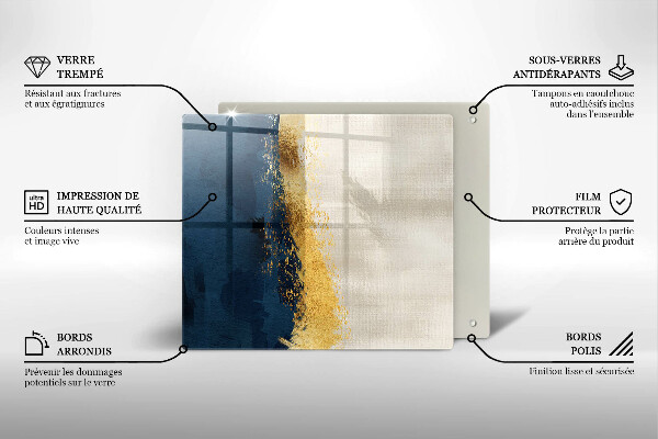 Üveg vágódeszka Arany absztrakció