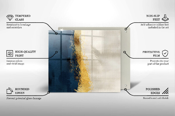 Üveg vágódeszka Arany absztrakció