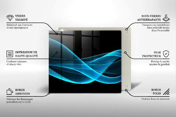 Üveg vágódeszka Kék absztrakció