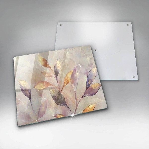 Üveg vágódeszka Festett boho levelek