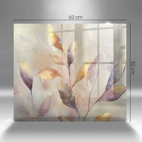 Üveg vágódeszka Festett boho levelek