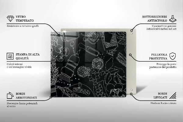 Üveg vágódeszka Konyhai kiegészítők