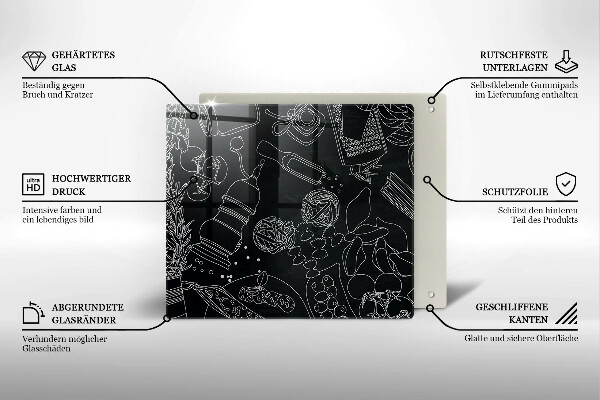 Üveg vágódeszka Konyhai kiegészítők