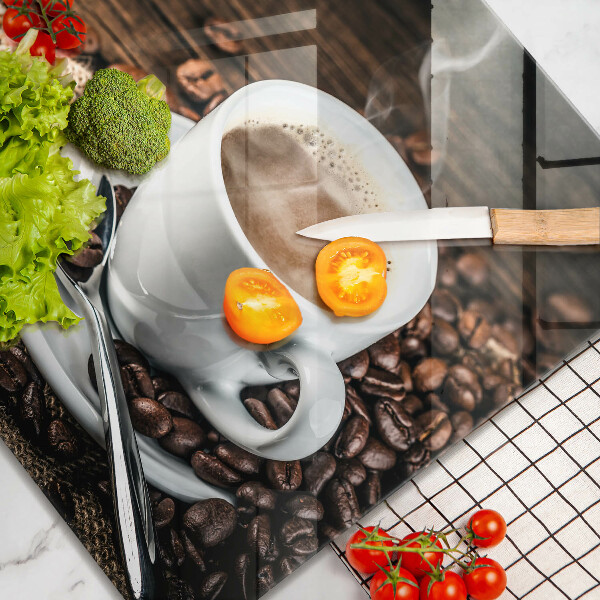 Üveg vágódeszka Csésze és kávébab