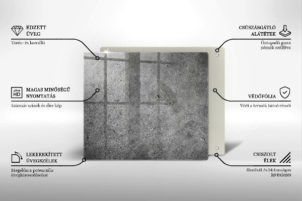 Üveg vágódeszka Beton kő textúra