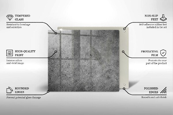 Üveg vágódeszka Beton kő textúra