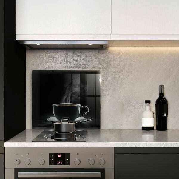 Üveg vágódeszka Forró csésze kávé