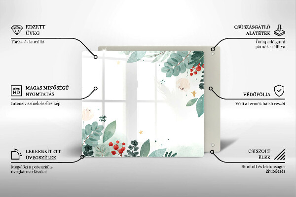 Üveg vágódeszka Akvarell levelek