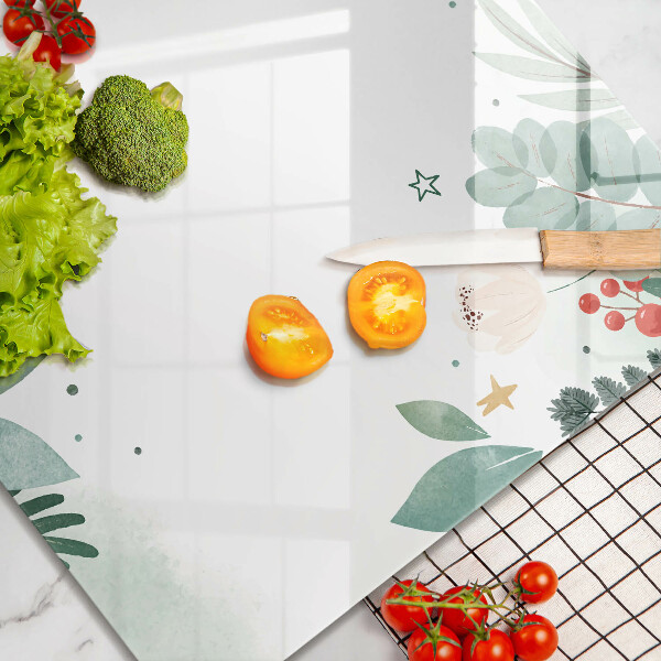 Üveg vágódeszka Akvarell levelek