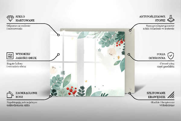 Üveg vágódeszka Akvarell levelek